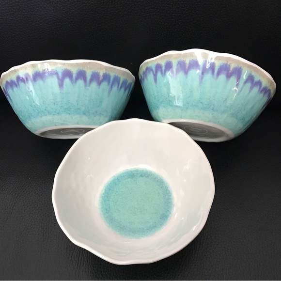 222 Fifth melamine bowl Set of 3 6,5”x 2,5” blue marine - Picture 3 of 5